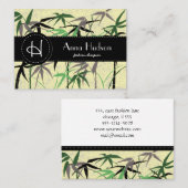 Carte De Visite Feuilles en bambou, pousses, fleuriste, boutique d (Devant / Derrière)