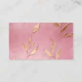 Carte De Visite Feuilles en or rose Glam (Dos)