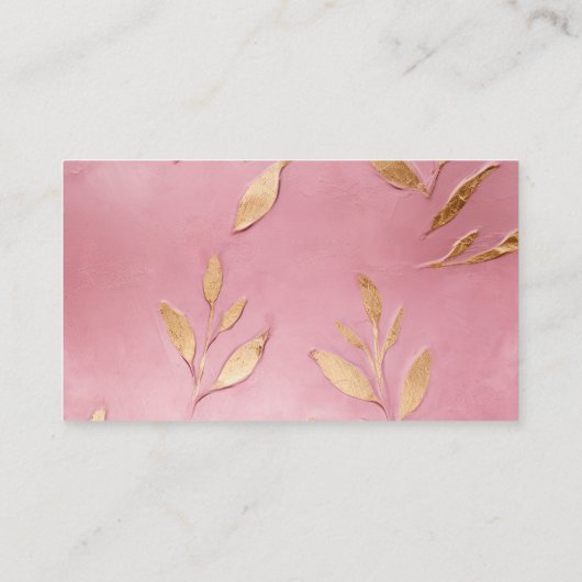 Carte De Visite Feuilles en or rose Glam (Dos)