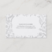 Carte De Visite Feuilles Florales Argentées Mariage Botanique Rust (Dos)