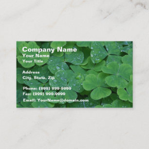 Carte De Visite Feuilles fraîches de vert de trèfle