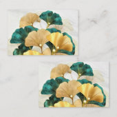 Carte De Visite Feuilles Gold ginkgo (Devant / Derrière)