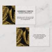 Carte De Visite Feuilles Gold Palm | Nature (Devant / Derrière)