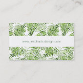 Carte De Visite Feuilles Green Palm| Monogramme (Dos)