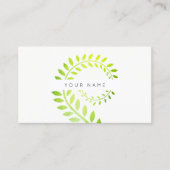 Carte De Visite Feuilles Laurel Fern Botanique Vert Serpentine Bla (Devant)