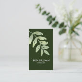 Carte De Visite Feuilles Médecine Douce Herbes  (Debout devant)