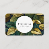 Carte De Visite Feuilles métal or vert (Devant)