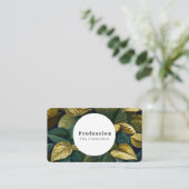 Carte De Visite Feuilles métal or vert (Debout devant)