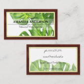 Carte De Visite Feuilles Monstera | Cadre en bois (Devant / Derrière)