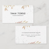 Carte De Visite Feuilles naturels et mouchetés (Devant / Derrière)