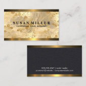 Carte De Visite Feuilles or brossé or | Métallique (Devant / Derrière)