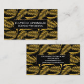 Carte De Visite Feuilles Palm Gold | Naturel (Devant / Derrière)