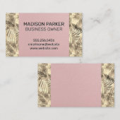 Carte De Visite Feuilles Palm | Naturel (Devant / Derrière)