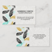 Carte De Visite Feuilles Palm | Naturel (Devant / Derrière)