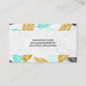 Carte De Visite Feuilles Palm | Naturel | Marbre (Dos)