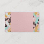 Carte De Visite Feuilles Palm | Naturel | Texture rose (Dos)