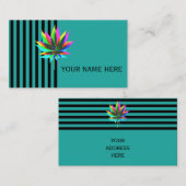 Carte De Visite Feuilles Plantes sauvages - couleur néon + vos idé (Devant / Derrière)