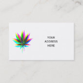 Carte De Visite Feuilles Plantes sauvages - couleur néon + vos idé (Dos)