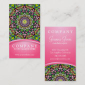 Carte De Visite Feuilles psychédéliques Mandala (Devant / Derrière)