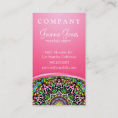 Carte De Visite Feuilles psychédéliques Mandala (Dos)