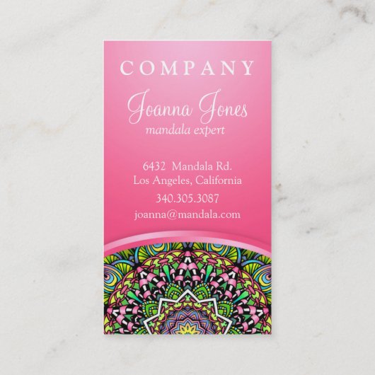 Carte De Visite Feuilles psychédéliques Mandala (Dos)