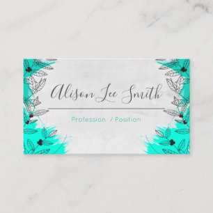 Carte De Visite Feuilles romantiques verts