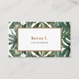 Carte De Visite Feuilles Tropicales Modernes