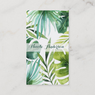 Carte De Visite Feuilles tropicales Plantes de la forêt tropicale