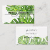 Carte De Visite Feuilles tropicaux | Feuilles Monstera (Devant / Derrière)
