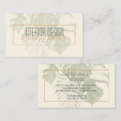 Carte De Visite Feuilles tropicaux modernes (Devant / Derrière)