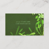 Carte De Visite Feuilles verts de printemps (Dos)