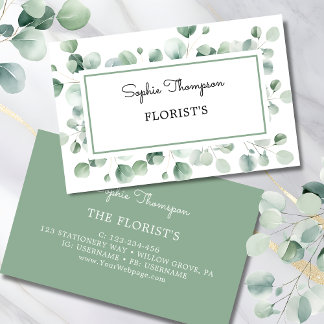 Carte De Visite Feuilles verts d'Eucalyptus