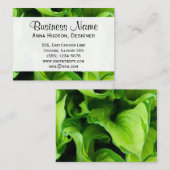 Carte De Visite Feuilles verts, Feuille, Plante, fleuriste, Boutiq (Devant / Derrière)