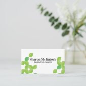 Carte De Visite Feuilles verts illustratifs (Debout devant)