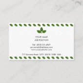 Carte De Visite Feuilles verts modernes sur blanc (Dos)
