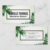 Carte De Visite Feuilles verts | Nature | Plante (Devant / Derrière)