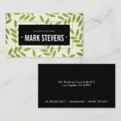 Carte De Visite Feuilles verts / Paysage (Devant / Derrière)