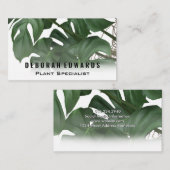Carte De Visite Feuilles verts tropicaux | Monstera (Devant / Derrière)
