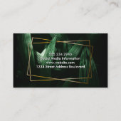 Carte De Visite Feuilles verts tropicaux | Trames d'or (Dos)