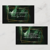 Carte De Visite Feuilles verts tropicaux | Trames d'or (Devant / Derrière)