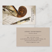 Carte De Visite Feuillet de notes pour violon, Boutique d'instrume (Devant / Derrière)