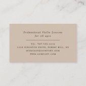 Carte De Visite Feuillet de notes pour violon, Violoniste professi (Dos)