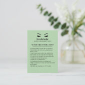 Carte De Visite Feuilleton vert Suede Eyelash Browbar Instructions (Debout devant)