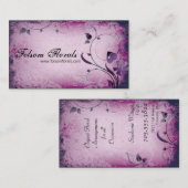 Carte de visite feuillu de remous de fleuriste (Devant / Derrière)