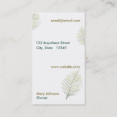 Carte de visite feuillu moderne (Dos)