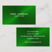 Carte De Visite Feutre en métal brossé vert (Devant / Derrière)