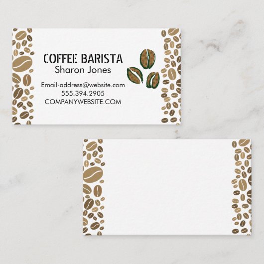 Carte De Visite Fèves de café (Devant / Derrière)