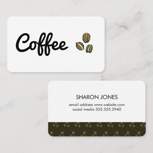Carte De Visite Fèves de café (Devant / Derrière)