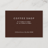 Carte De Visite Fèves de café (Dos)