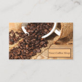 Carte De Visite Fèves De Café Avec Une Café Cup (Devant)